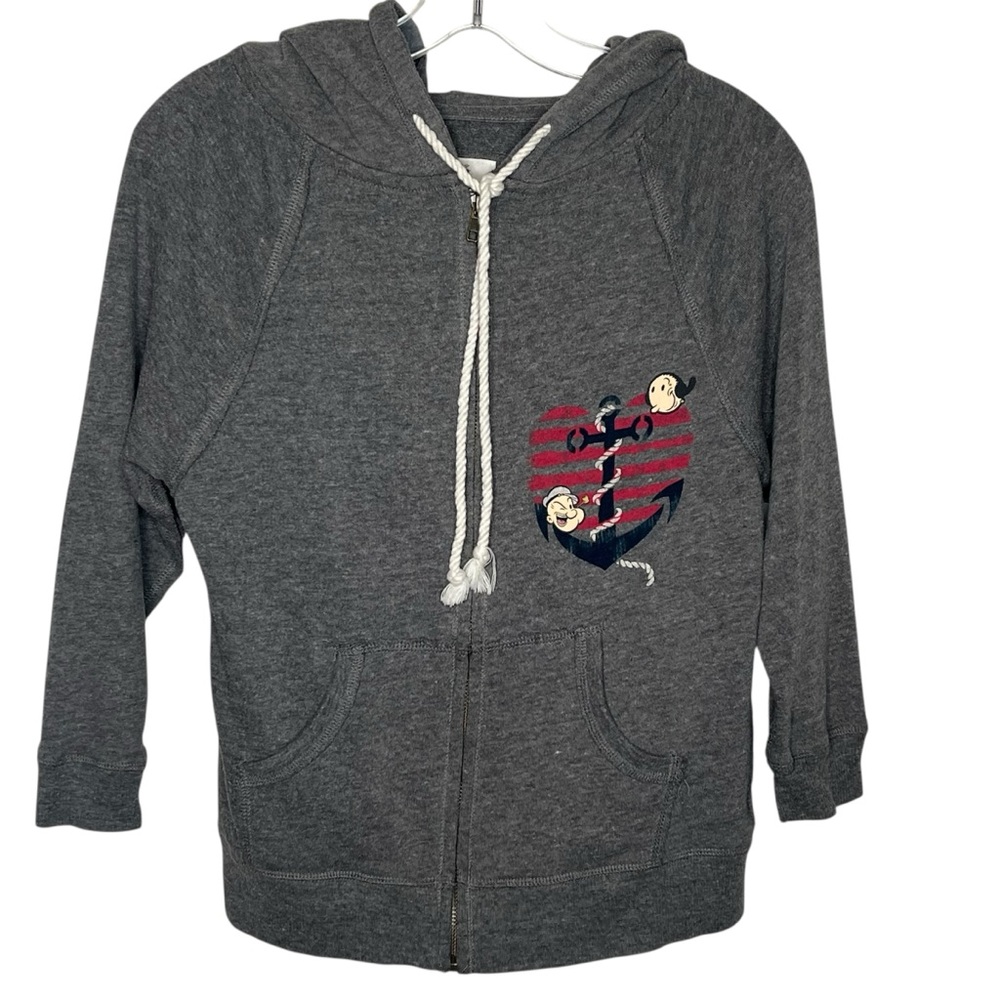 Popeye The Sailorman Forever 21 Sz M Hooded Zip Up Sweatshirt